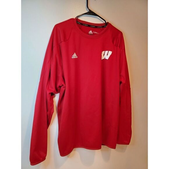 Adidas Crew Neck Climawarm Wisconsin Badgers Sweatshirt Men's Size Large VG - Picture 2 of 8